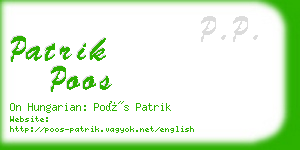 patrik poos business card